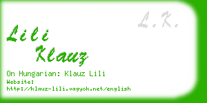 lili klauz business card